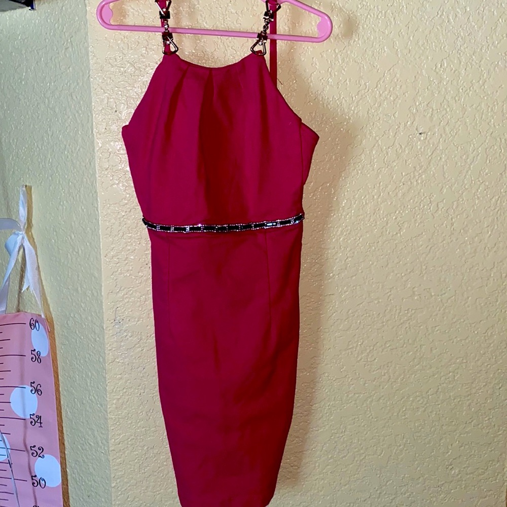 Small hot pink girls formal dress